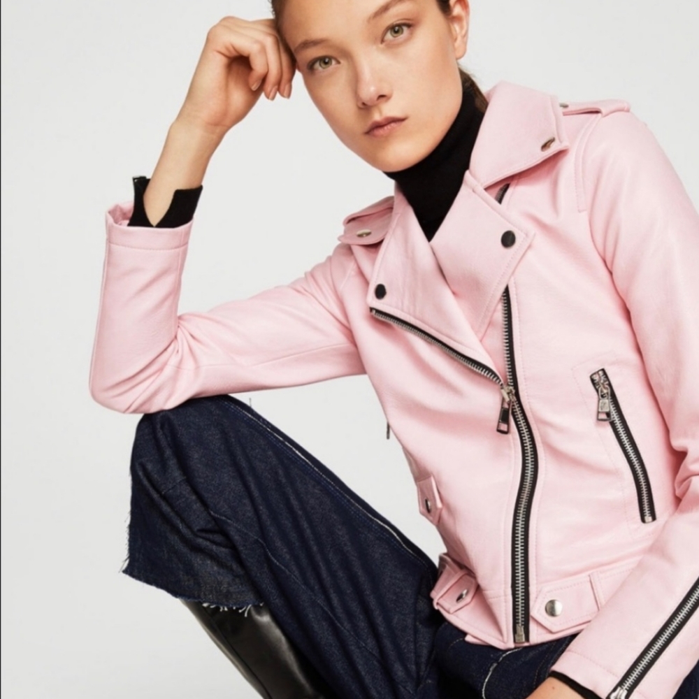 Light Pink leather Jacket